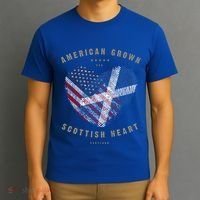 American Grown Scottish Heart Love Scotland Flag Gift T-Shirt thumb 3