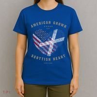 American Grown Scottish Heart Love Scotland Flag Gift T-Shirt thumb 4