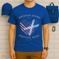 American Grown Scottish Heart Love Scotland Flag Gift T-Shirt thumb 6
