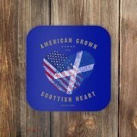 American Grown Scottish Heart Love Scotland Flag Gift Coaster thumb 0