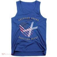 American Grown Scottish Heart Love Scotland Flag Gift Tank Top thumb 0