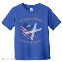 American Grown Scottish Heart Love Scotland Flag Gift Toddler T-Shirt thumb 0