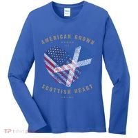 American Grown Scottish Heart Love Scotland Flag Gift Women's Long Sleeve Shirt thumb 0