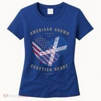American Grown Scottish Heart Love Scotland Flag Gift Women's T-Shirt thumb 0