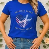 American Grown Scottish Heart Love Scotland Flag Gift Women's T-Shirt thumb 2