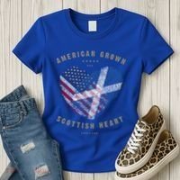 American Grown Scottish Heart Love Scotland Flag Gift Women's T-Shirt thumb 3