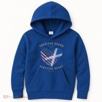 American Grown Scottish Heart Love Scotland Flag Gift Kids Hoodie thumb 0