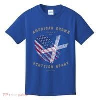 American Grown Scottish Heart Love Scotland Flag Gift Kids T-Shirt thumb 0