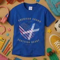 American Grown Scottish Heart Love Scotland Flag Gift Kids T-Shirt thumb 3