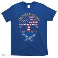 American Grown Scottish Roots Tree Flag Family Heritage Great Gift T-Shirt thumb 0