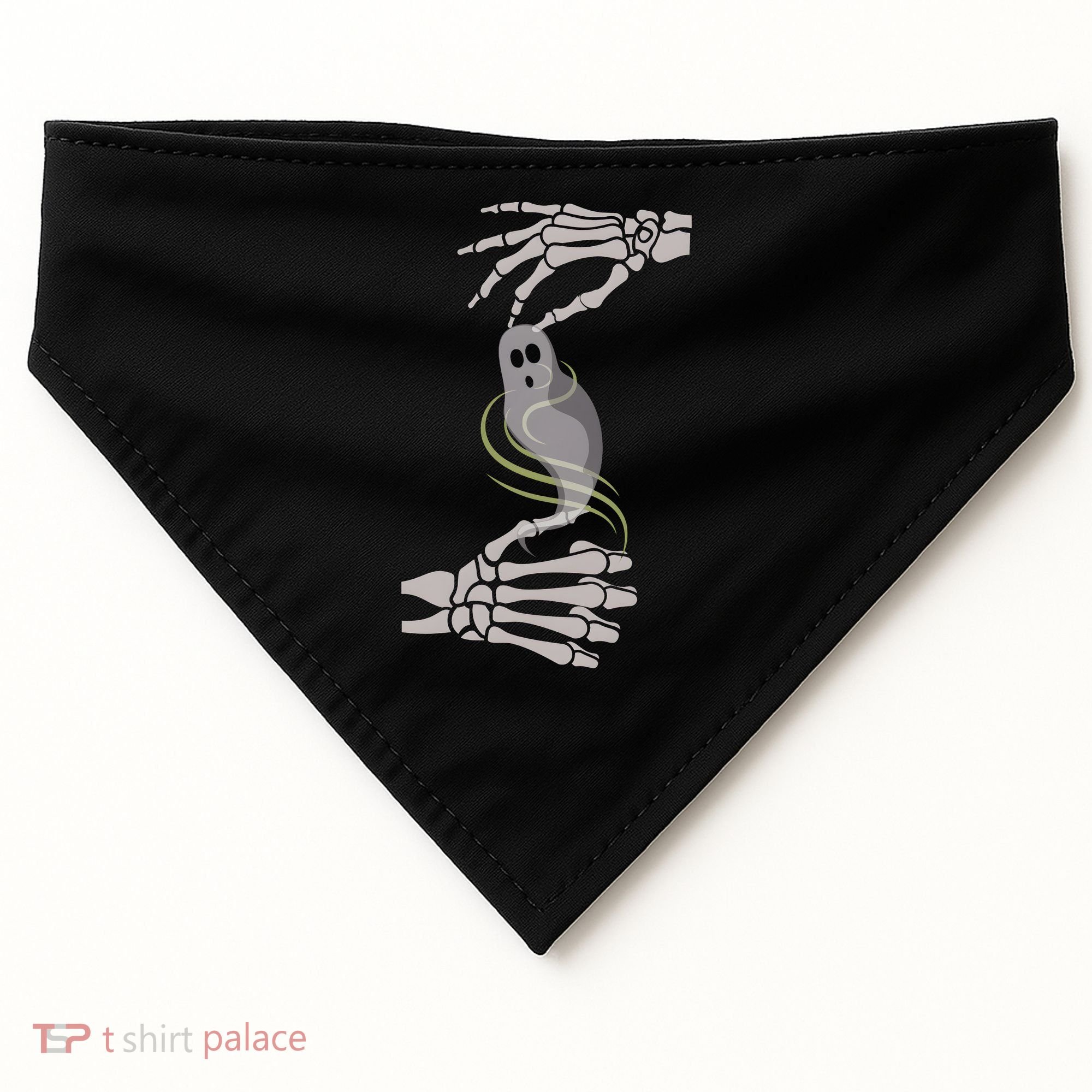ASL Ghost Spooky Halloween For Deaf Community USA-Made Doggie Bandana