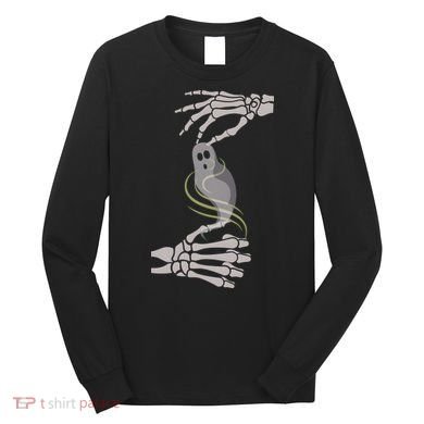 ASL Ghost Spooky Halloween For Deaf Community Long Sleeve Shirt