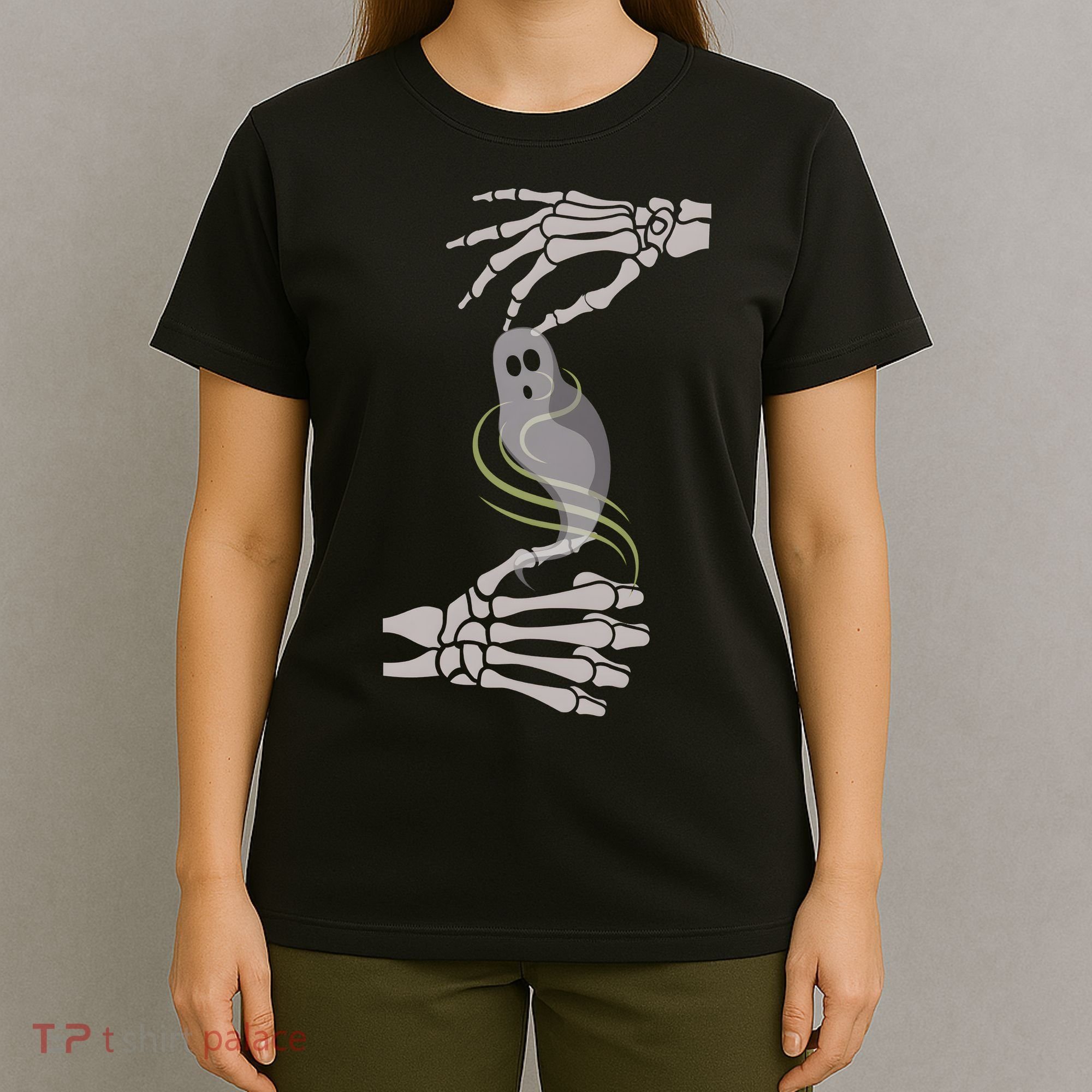 ASL Ghost Spooky Halloween For Deaf Community T-Shirt