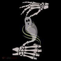 ASL Ghost Spooky Halloween For Deaf Community Backpack thumb 2