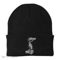 ASL Ghost Spooky Halloween For Deaf Community Beanie thumb 0