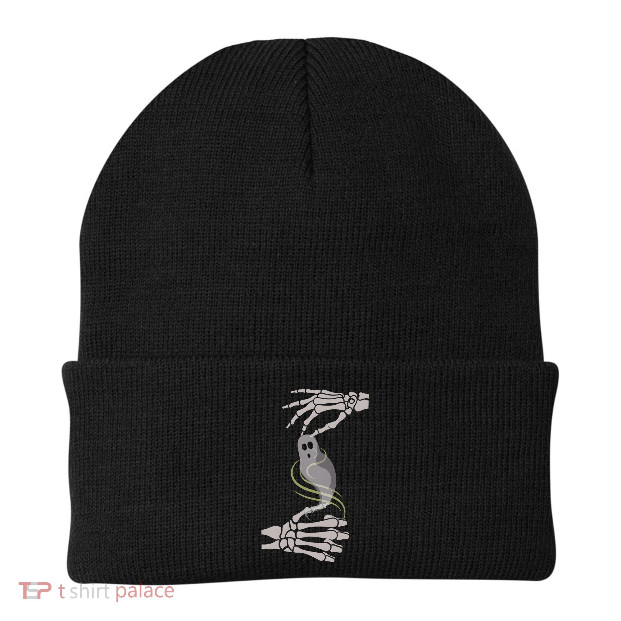 ASL Ghost Spooky Halloween For Deaf Community Beanie