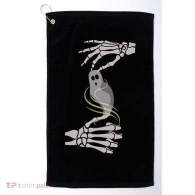 ASL Ghost Spooky Halloween For Deaf Community Golf Towel