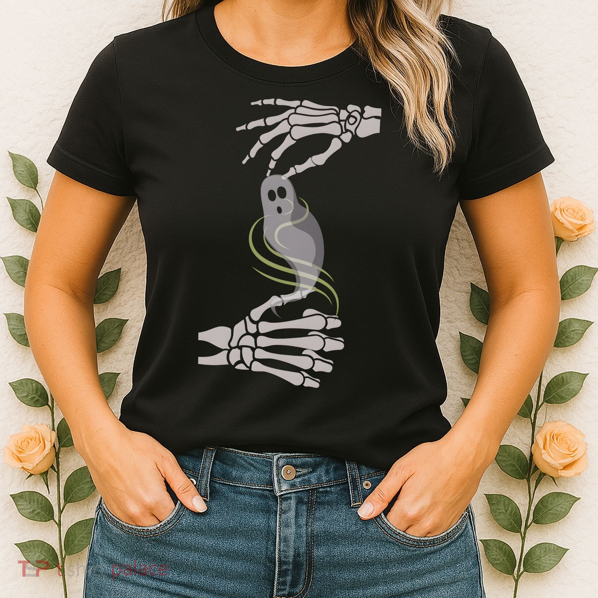 ASL Ghost Spooky Halloween For Deaf Community Women's T-Shirt
