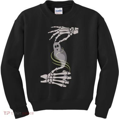 ASL Ghost Spooky Halloween For Deaf Community Kids Sweatshirt