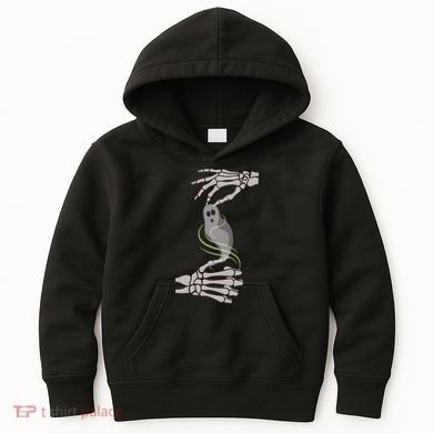 ASL Ghost Spooky Halloween For Deaf Community Kids Hoodie