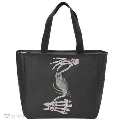 ASL Ghost Spooky Halloween For Deaf Community Tote Bag