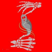 ASL Ghost Spooky Halloween For Deaf Community Santa Hat thumb 1