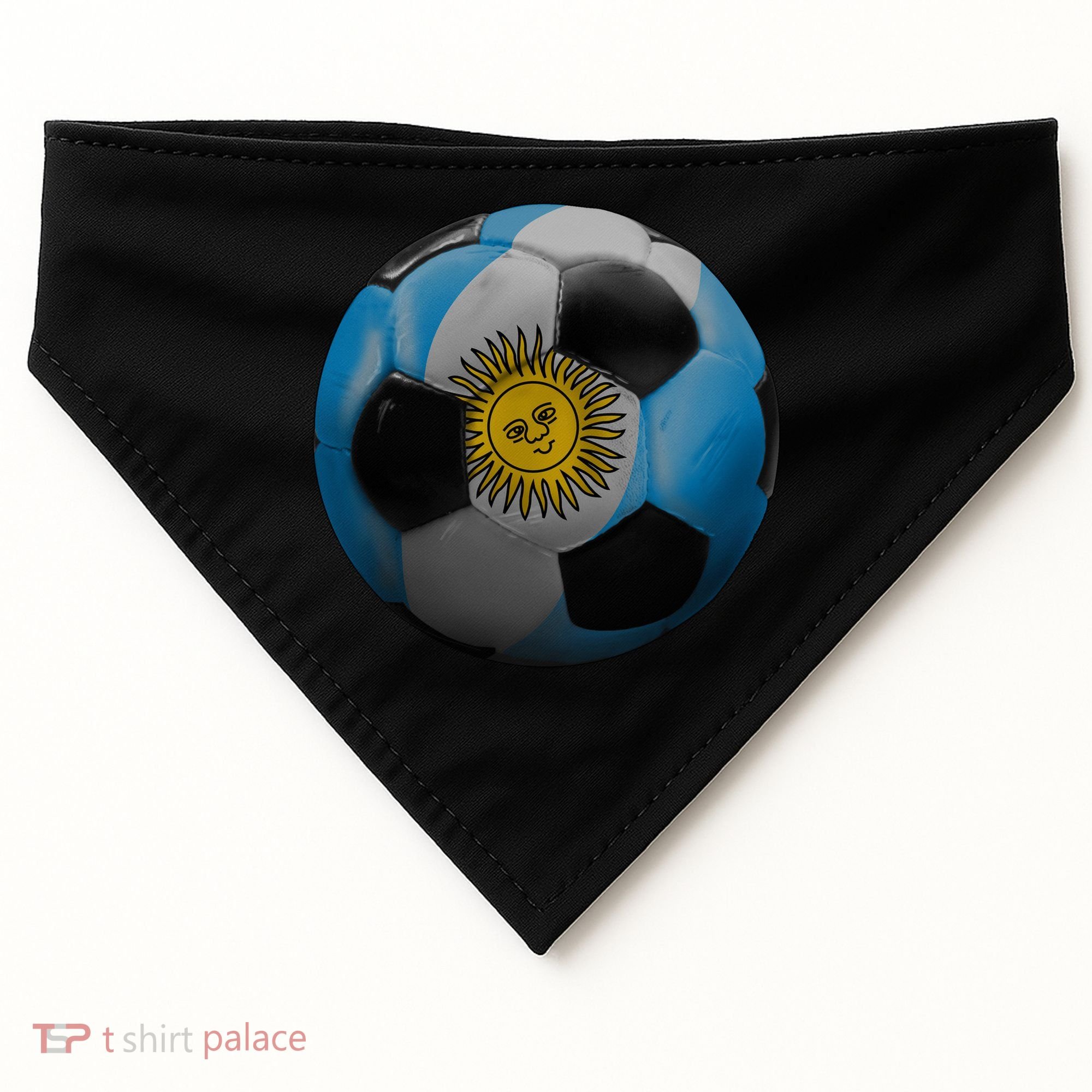 Argentina Glow Soccer Ball Logo USA-Made Doggie Bandana