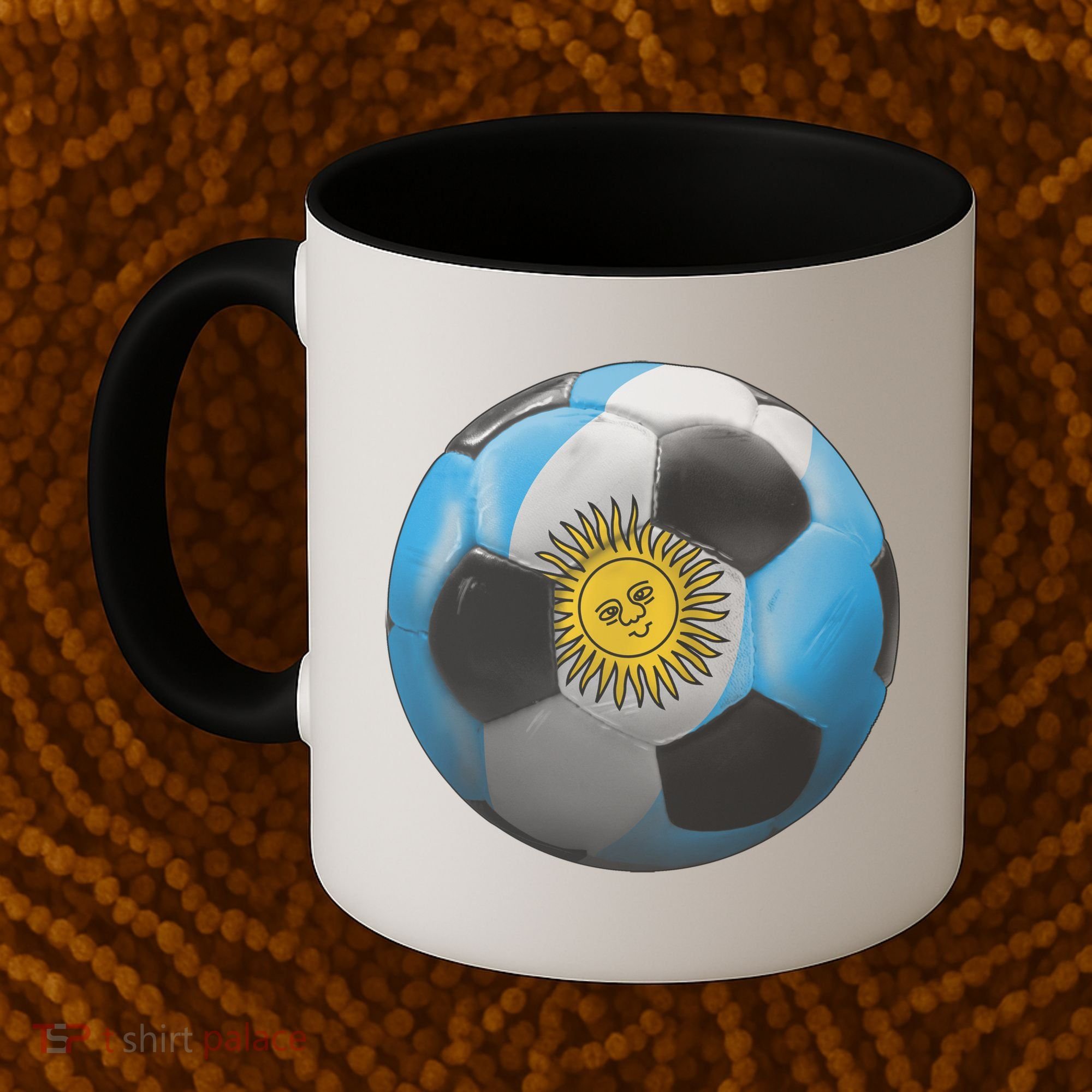 Argentina Glow Soccer Ball Logo Coffee Mug