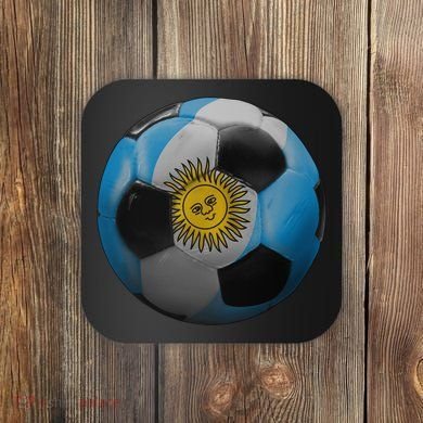 Argentina Glow Soccer Ball Logo Coaster