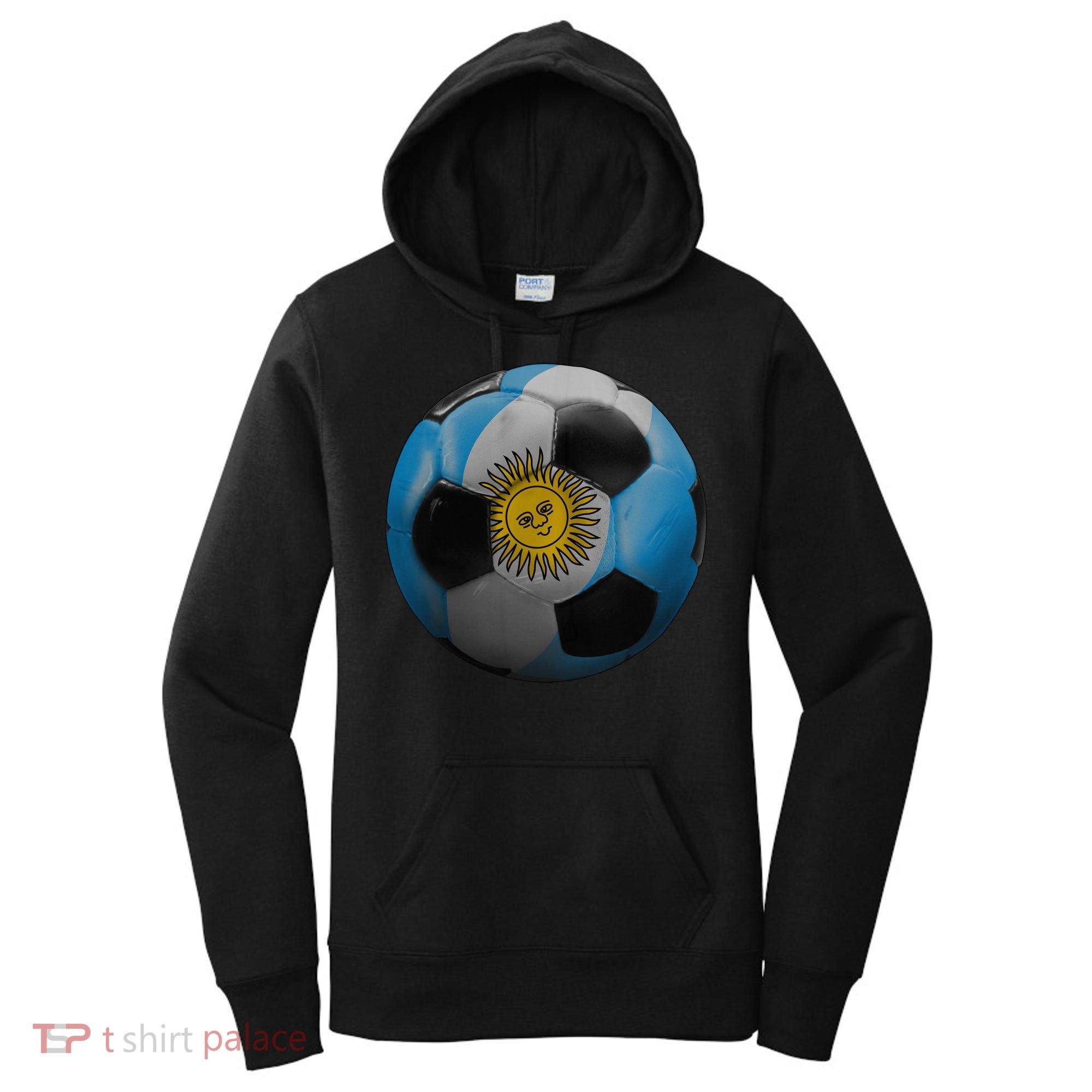 Argentina Glow Soccer Ball Logo Women's Hoodie