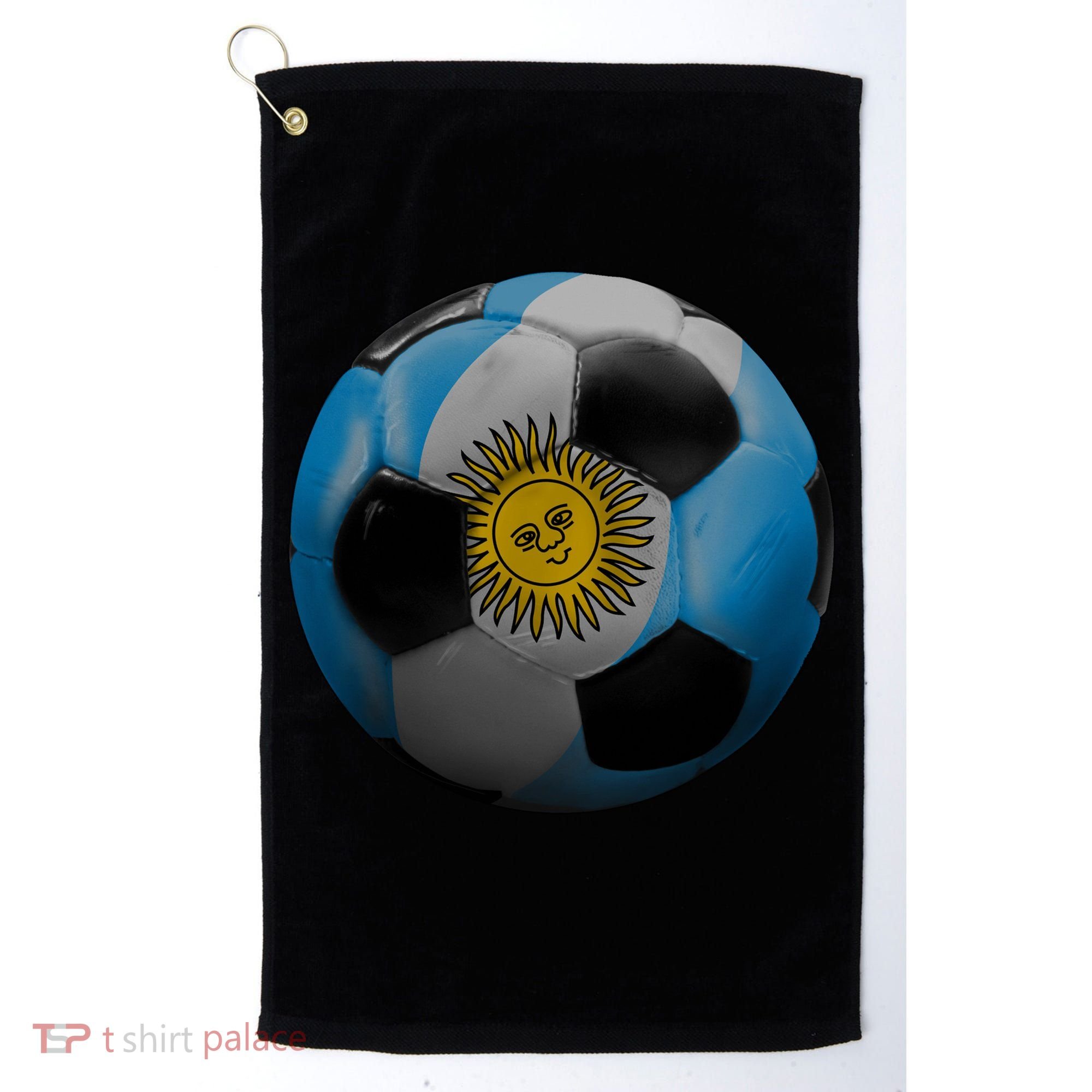 Argentina Glow Soccer Ball Logo Golf Towel