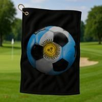 Argentina Glow Soccer Ball Logo Golf Towel thumb 1