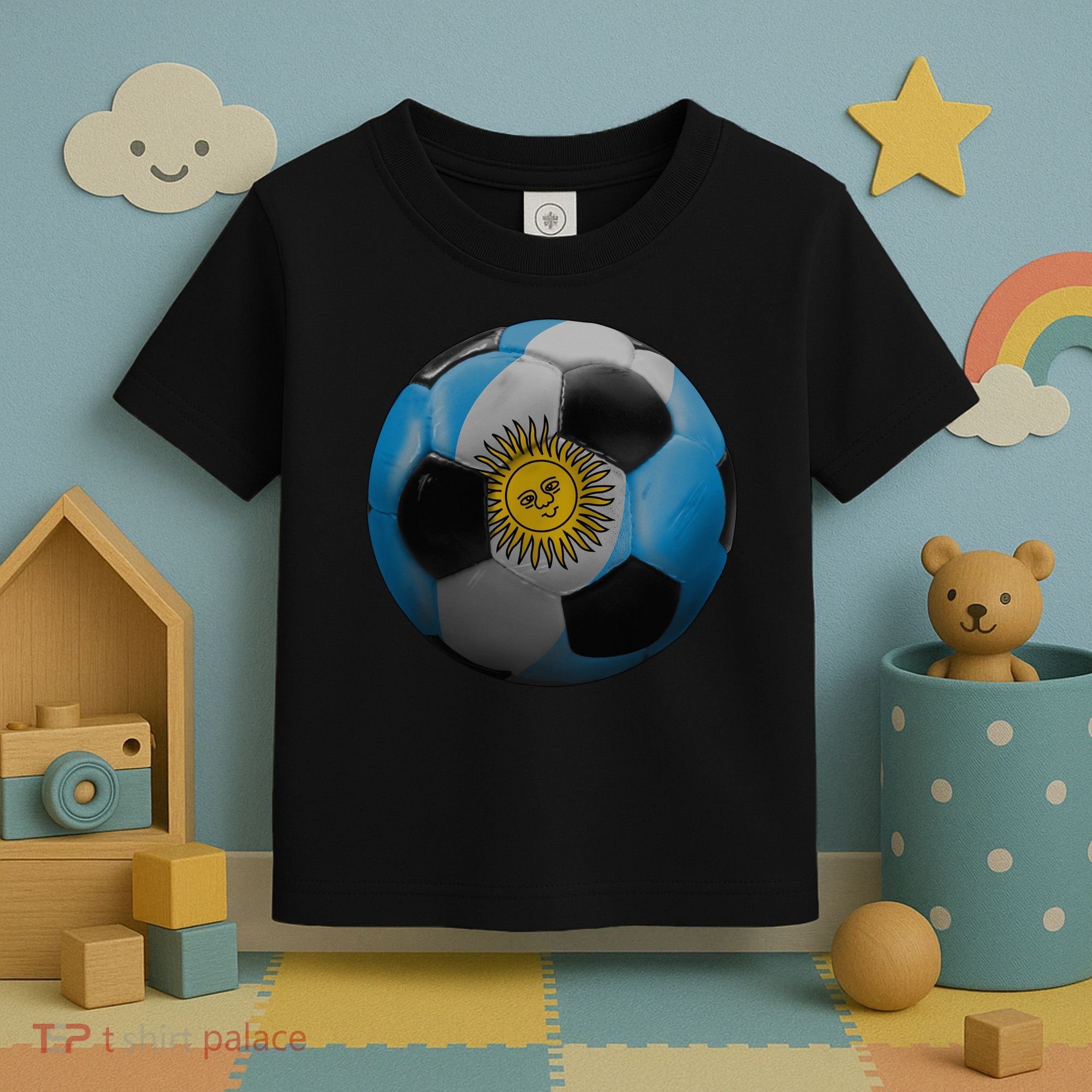 Argentina Glow Soccer Ball Logo Toddler T-Shirt