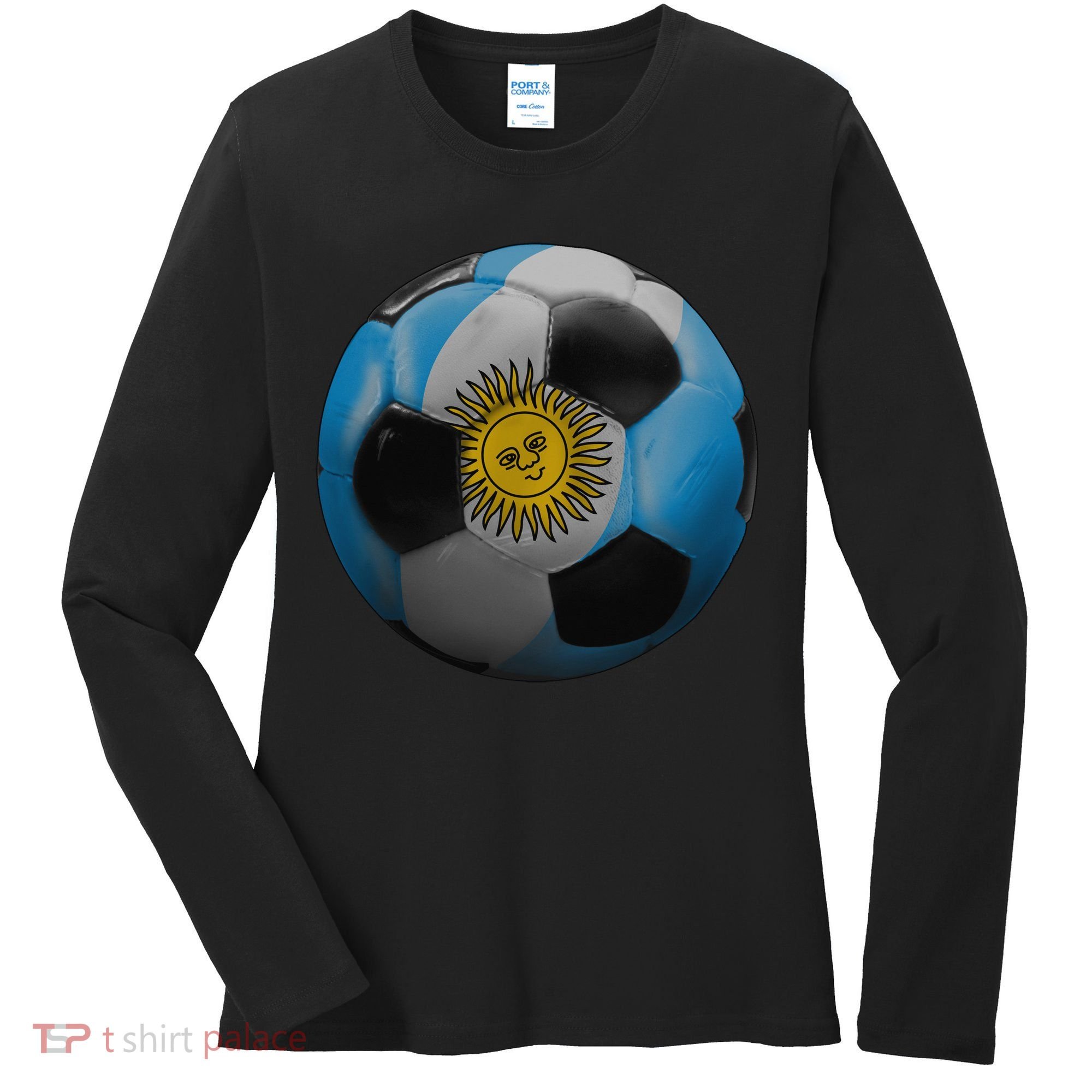 Argentina Glow Soccer Ball Logo Women's Long Sleeve Shirt