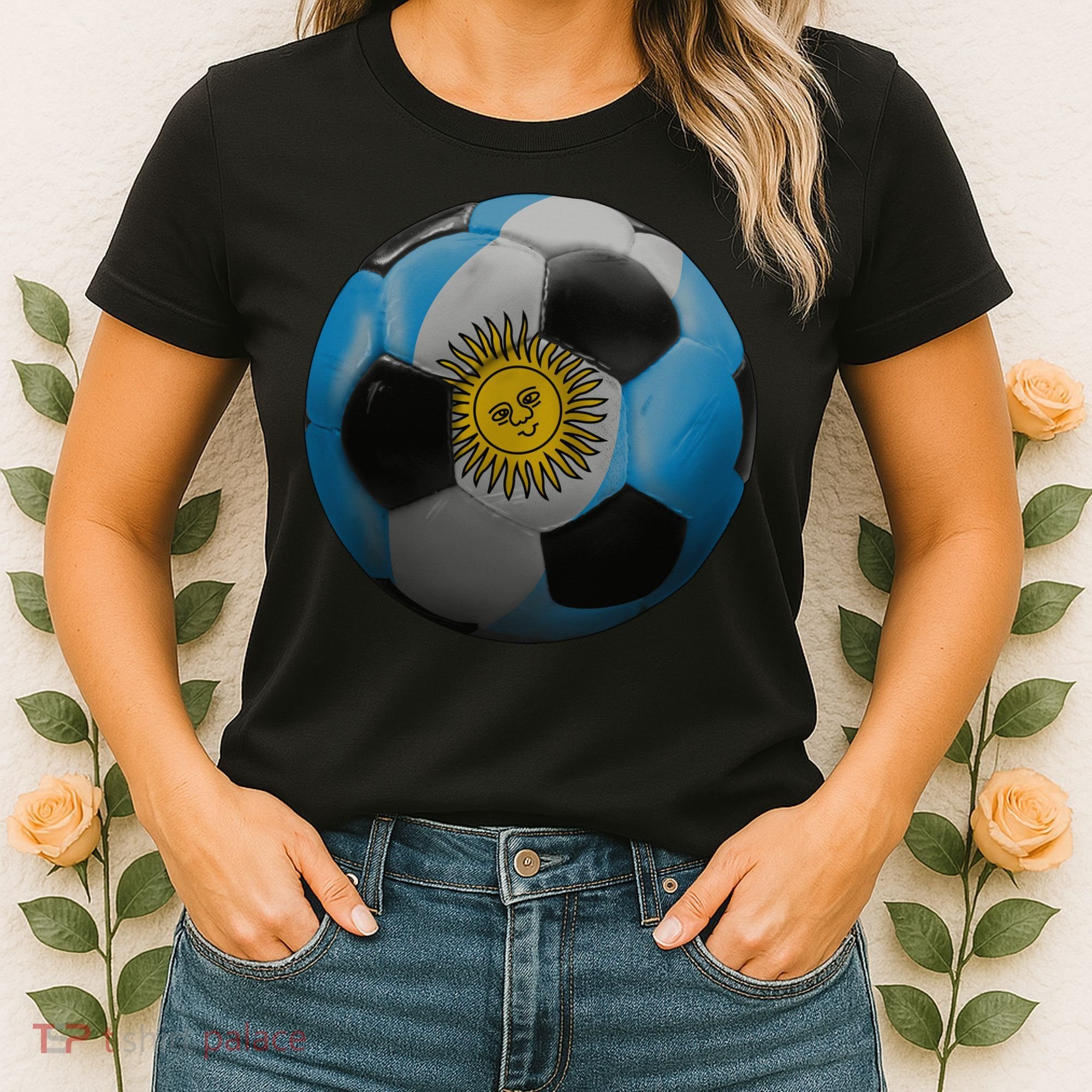 Argentina Glow Soccer Ball Logo Women's T-Shirt
