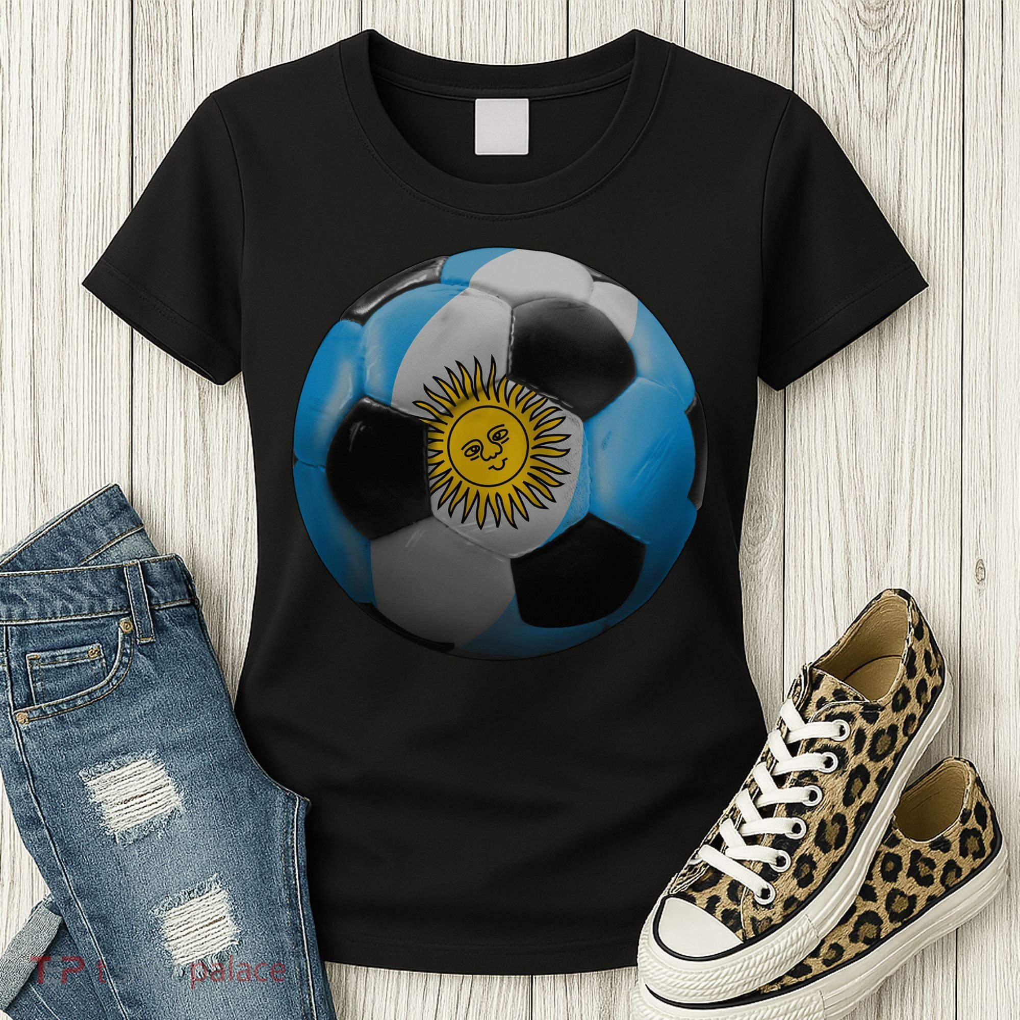 Argentina Glow Soccer Ball Logo Women's T-Shirt