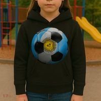 Argentina Glow Soccer Ball Logo Kids Hoodie thumb 3