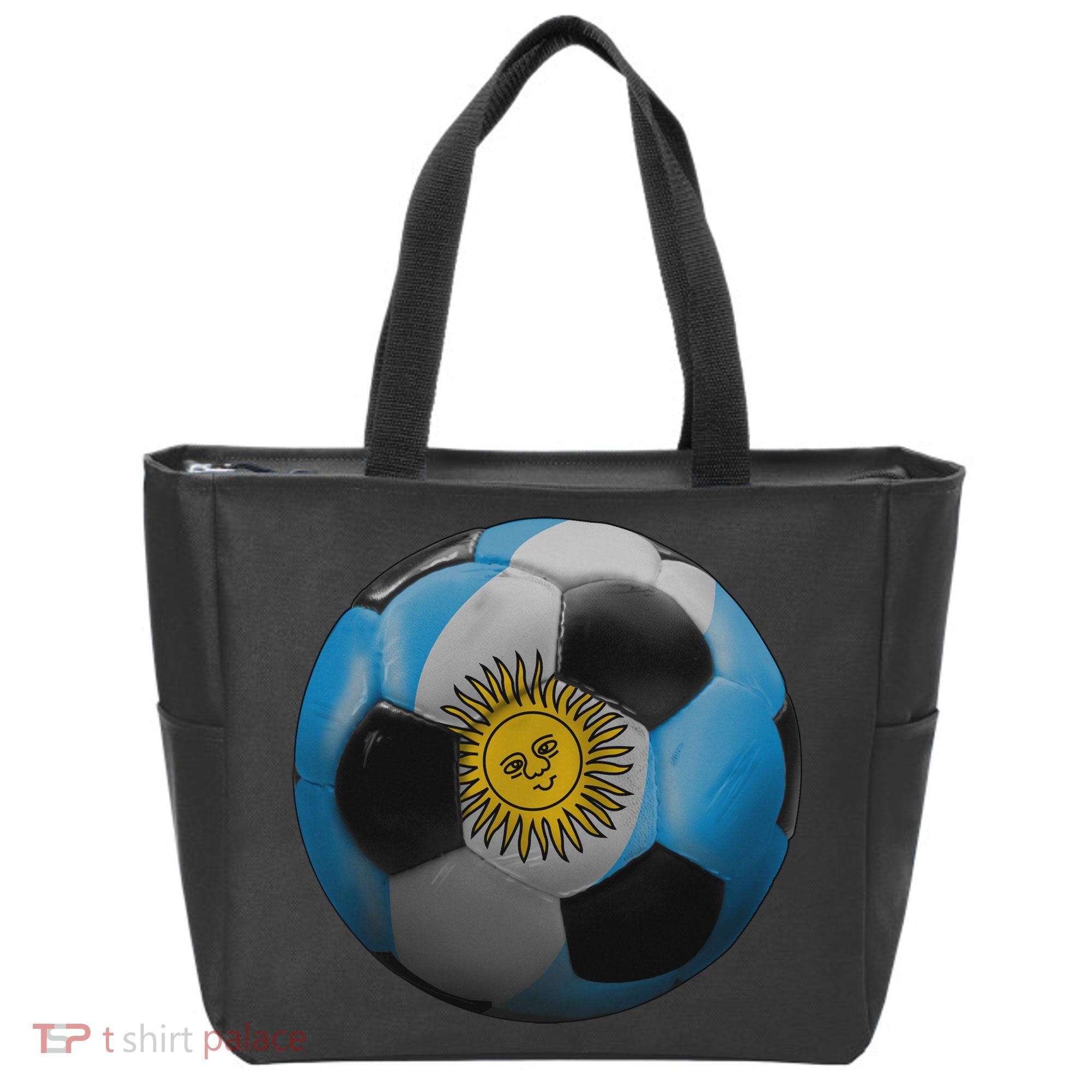 Argentina Glow Soccer Ball Logo Tote Bag