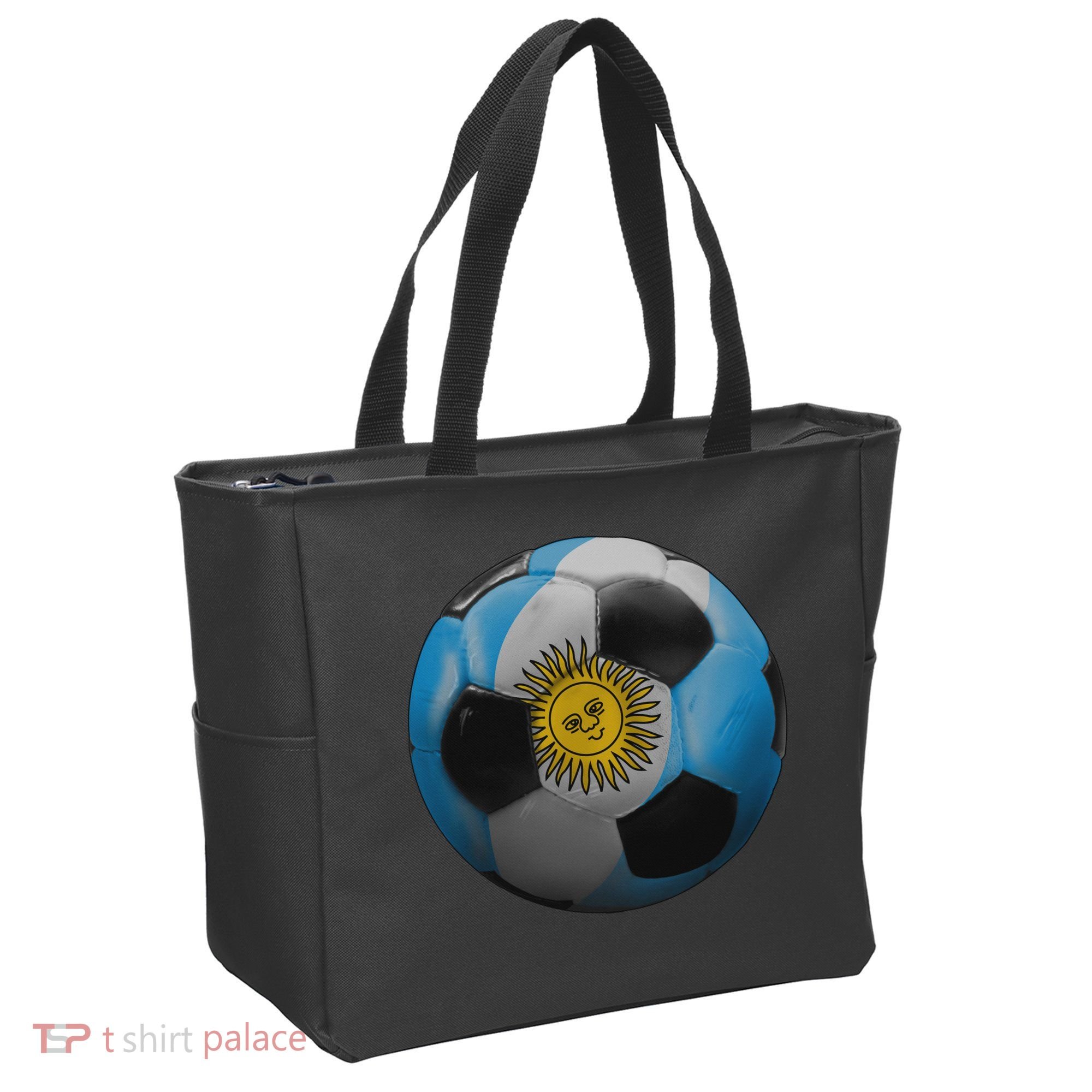 Argentina Glow Soccer Ball Logo Tote Bag