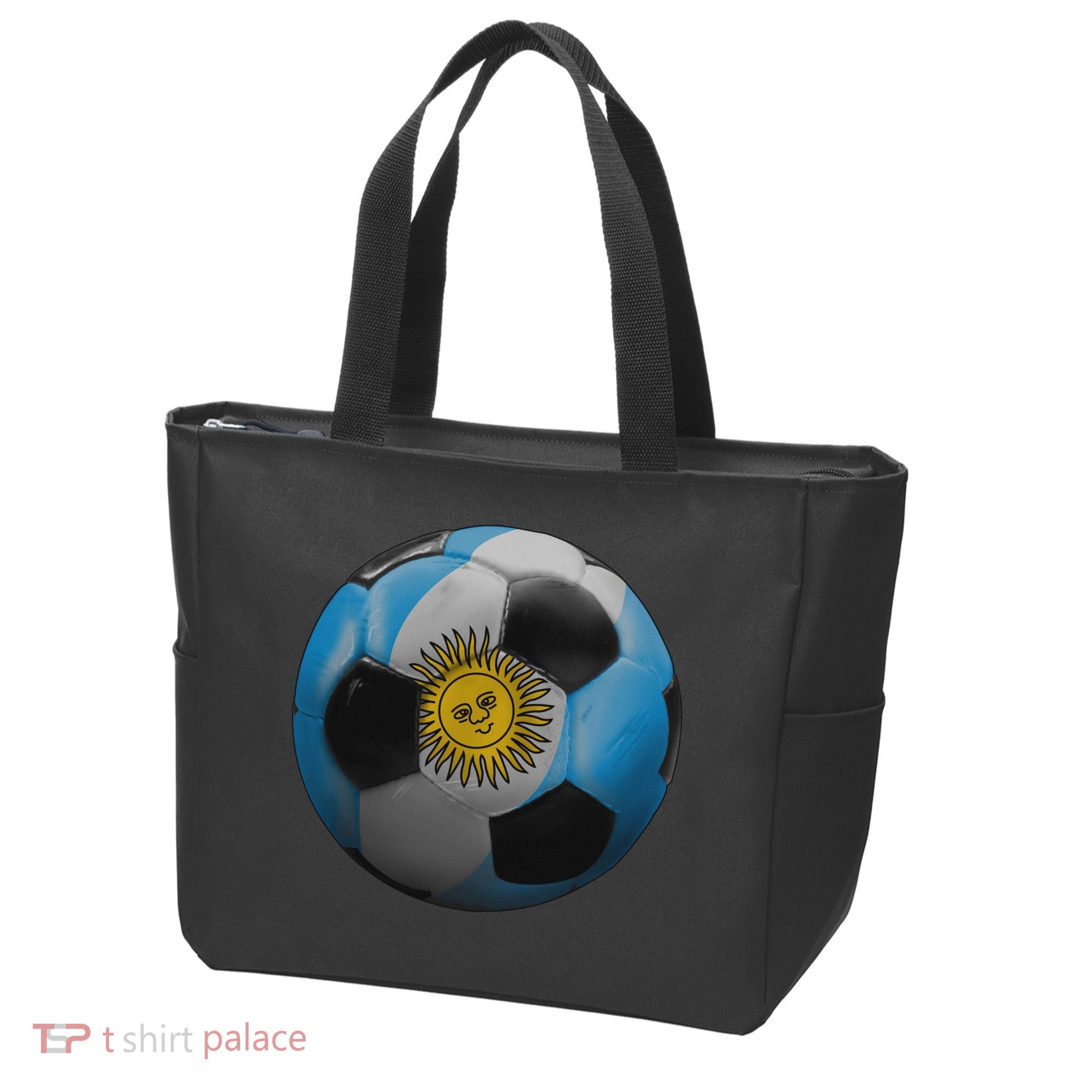 Argentina Glow Soccer Ball Logo Tote Bag
