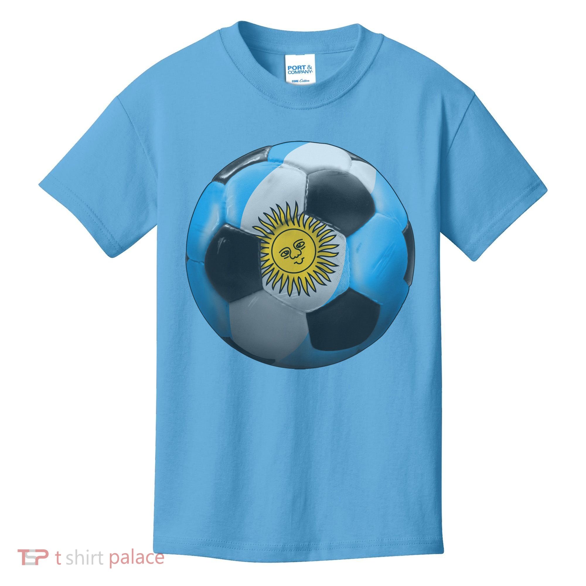 Argentina Glow Soccer Ball Logo Kids T-Shirt