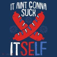 Aint Gonna Suck Itself 4th Of July Funny Sausage Patriotic Apron thumb 3