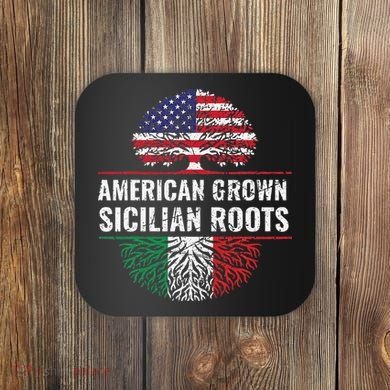 American Grown Sicilian Roots Gift Coaster