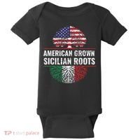 American Grown Sicilian Roots Gift Baby Bodysuit thumb 0