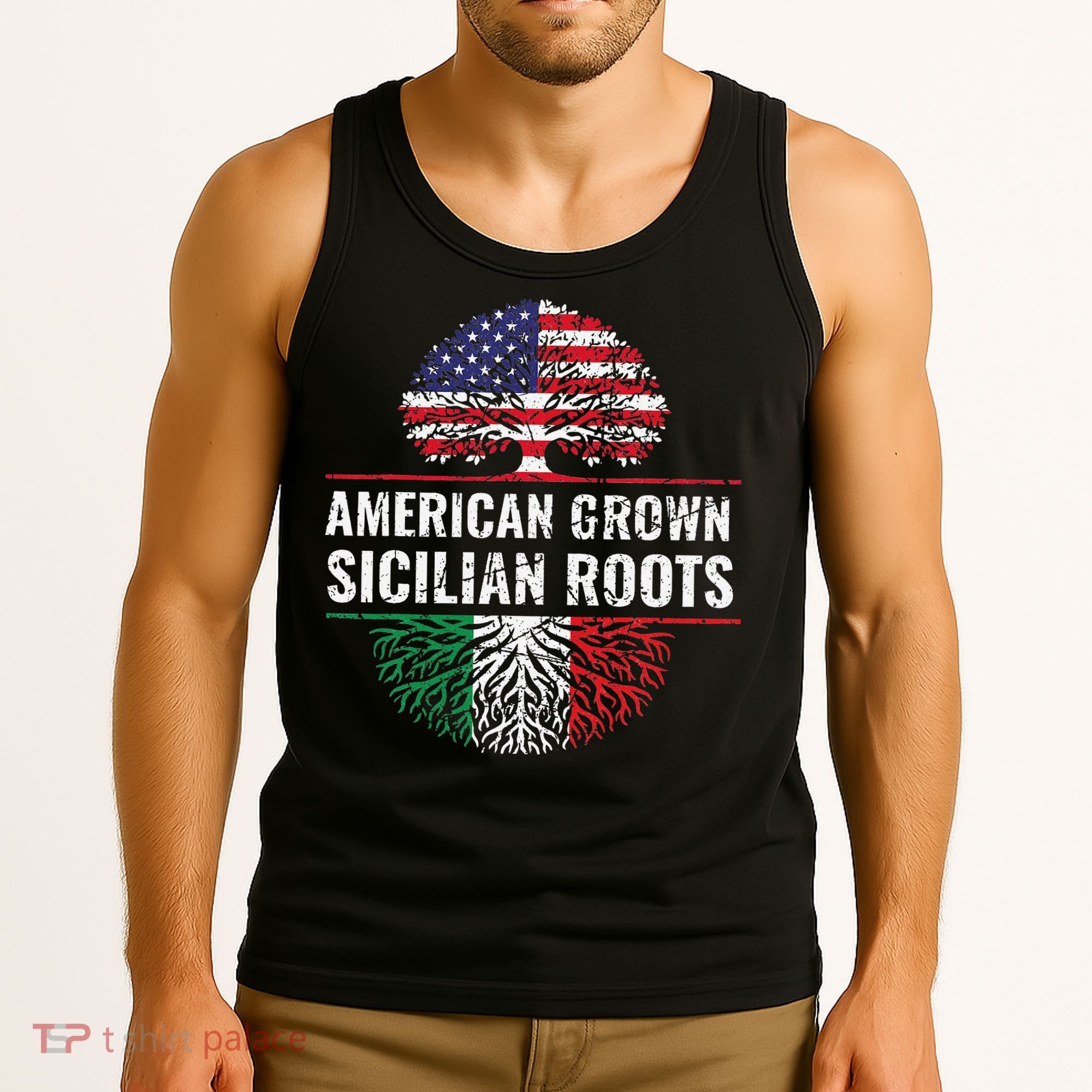 American Grown Sicilian Roots Gift Tank Top