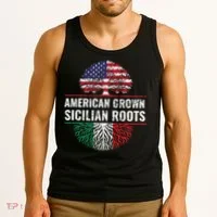 American Grown Sicilian Roots Gift Tank Top thumb 3