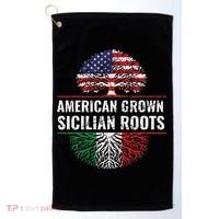 American Grown Sicilian Roots Gift Golf Towel thumb 0