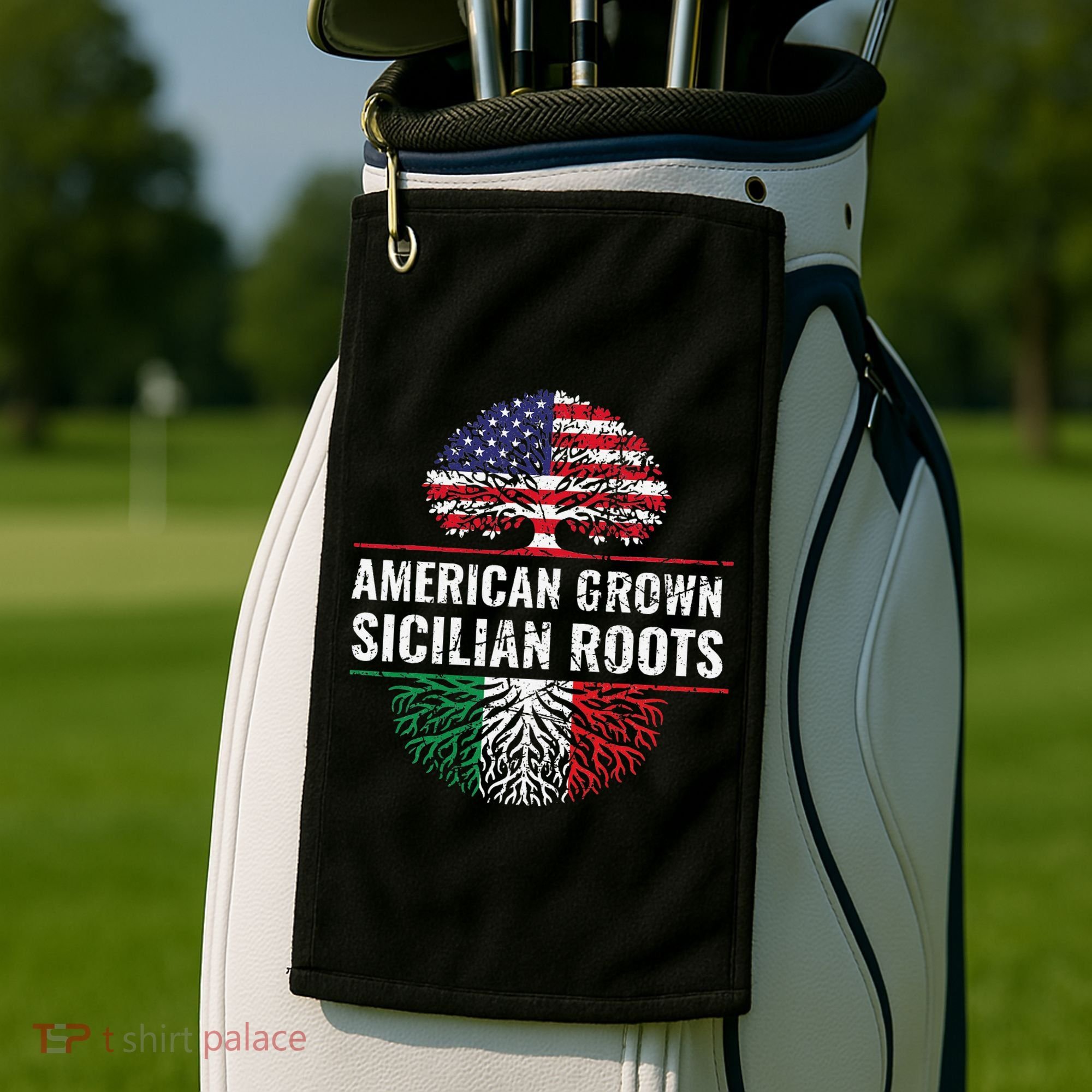 American Grown Sicilian Roots Gift Golf Towel