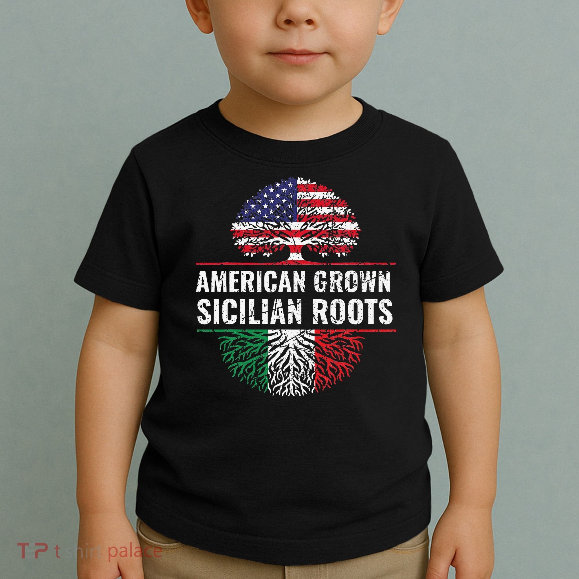 American Grown Sicilian Roots Gift Toddler T-Shirt