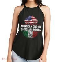 American Grown Sicilian Roots Gift Women's Perfect Tri Rocker Tank thumb 2